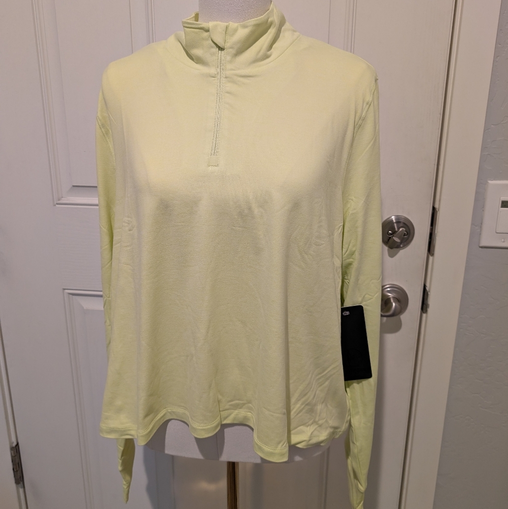 90 DEGREE By REFLEXQuarter Zip Cropped Pullover Light Green Plus Size XXL NWT - Picture 6 of 15